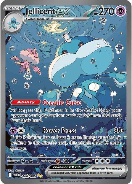 Pokemon White Flare Jellicent ex 168/086 Special Illustration Rare Holofoil Card