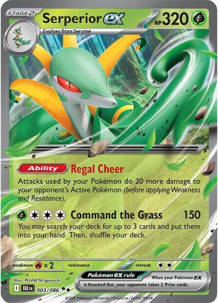Pokemon Black Bolt Serperior ex 003/086 Double Rare Holofoil Card