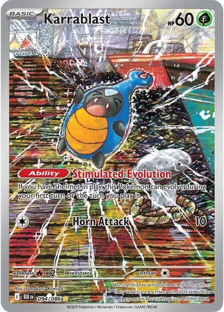Pokemon Black Bolt Karrablast 094/086 Illustration Rare Holofoil Card