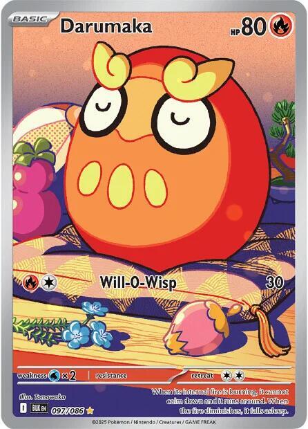 Pokemon Black Bolt Darumaka 097/086 Illustration Rare Holofoil Card