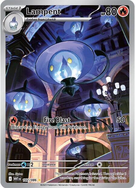 Pokemon White Flare Lampent 102/086 Illustration Rare Holofoil Card