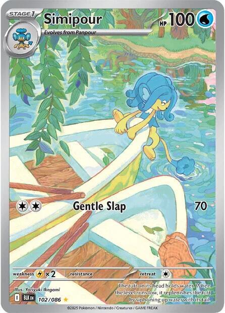 Pokemon Black Bolt Simipour 102/086 Illustration Rare Holofoil Card