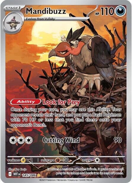 Pokemon White Flare Mandibuzz 145/086 Illustration Rare Holofoil Card