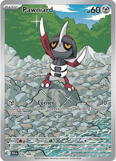 Pokemon Black Bolt Pawniard 142/086 Illustration Rare Holofoil Card