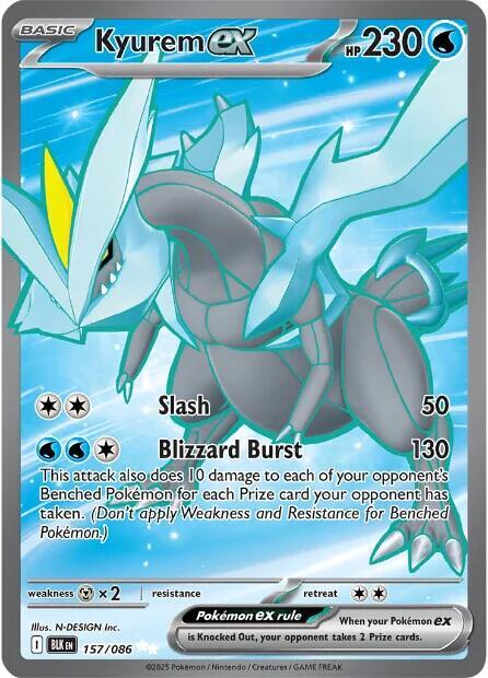 Pokemon Black Bolt Kyurem ex 157/086 Ultra Rare Holofoil Card
