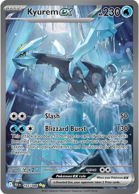 Pokemon Black Bolt Kyurem ex 165/086 Special Illustration Rare Holofoil Card