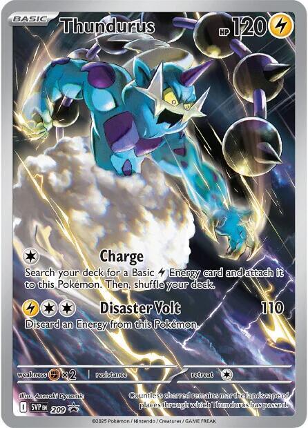 Pokemon Scarlet & Violet Promo Thundurus ex 209 Holo Card (SEALED)