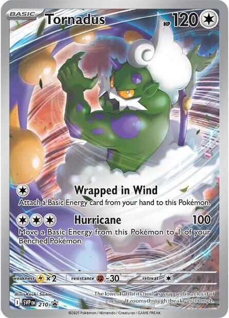 Pokemon Scarlet & Violet Promo Tornadus ex 210 Holo Card (NOT SEALED)
