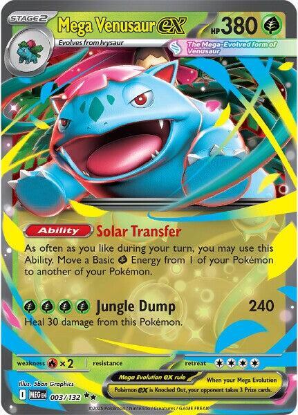 Pokemon Mega Evolution Mega Venusaur ex 003/132 Double Rare Holofoil Card