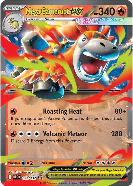 Pokemon Mega Evolution Mega Camerupt ex 022/132 Double Rare Holofoil Card