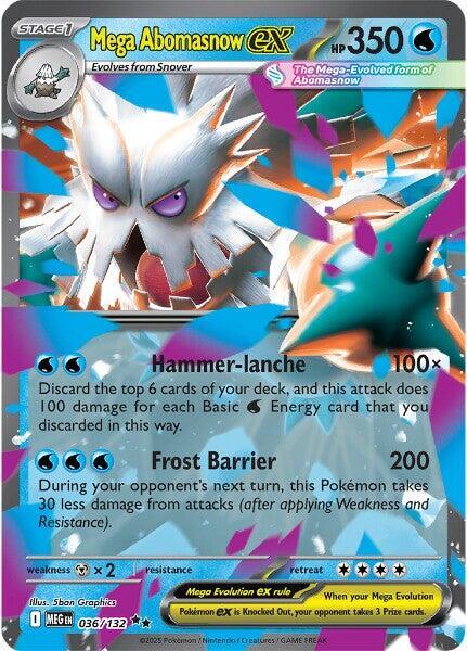 Pokemon Mega Evolution Mega Abomasnow ex 036/132 Double Rare Holofoil Card