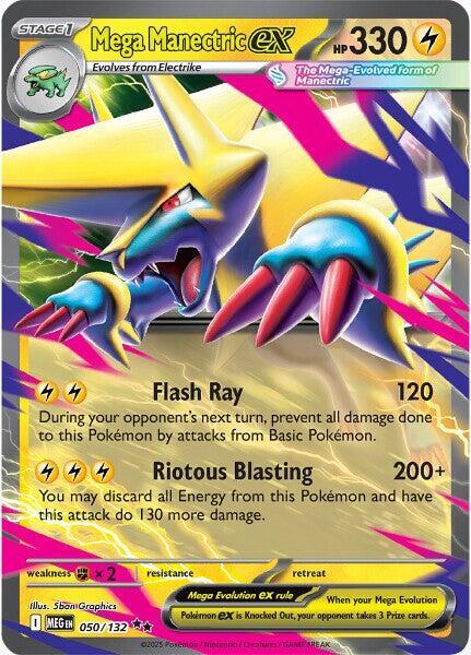 Pokemon Mega Evolution Mega Manectric ex 050/132 Double Rare Holofoil Card