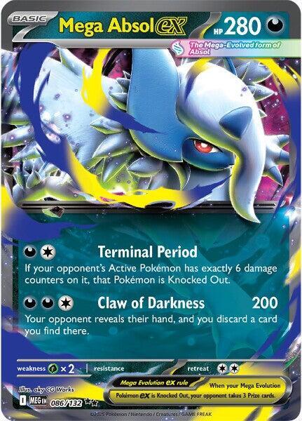 Pokemon Mega Evolution Mega Absol ex 086/132 Double Rare Holofoil Card