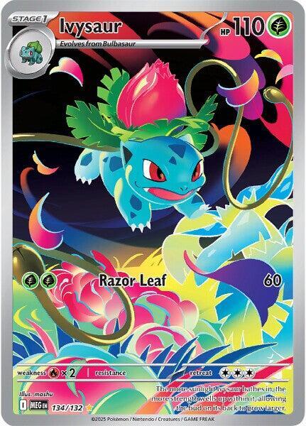 Pokemon Mega Evolution Ivysaur 134/132 Shiny Rare Holofoil Card