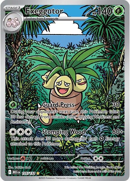 Pokemon Mega Evolution Exeggutor 135/132 Shiny Rare Holofoil Card