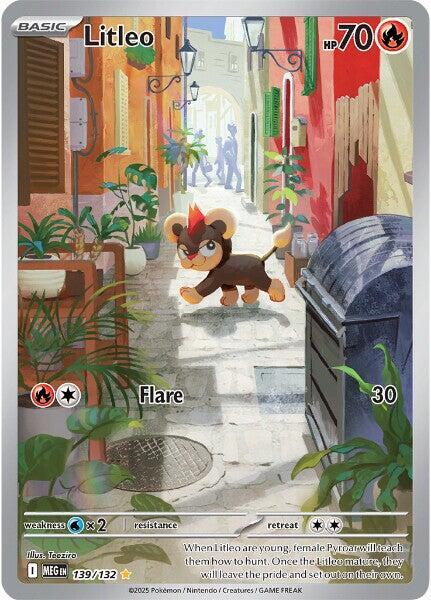 Pokemon Mega Evolution Litleo 139/132 Shiny Rare Holofoil Card