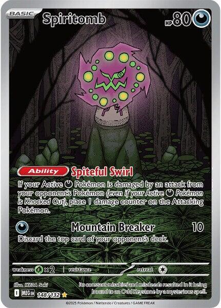 Pokemon Mega Evolution Spiritomb 148/132 Shiny Rare Holofoil Card