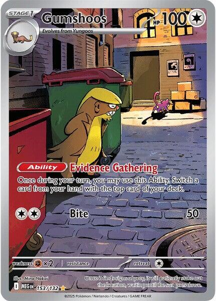 Pokemon Mega Evolution Gumshoos 153/132 Shiny Rare Holofoil Card