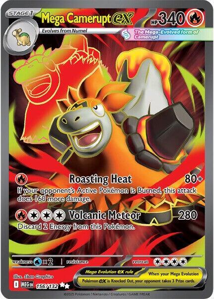 Pokemon Mega Evolution Mega Camerupt ex 156/132 Ultra Rare Holofoil Card