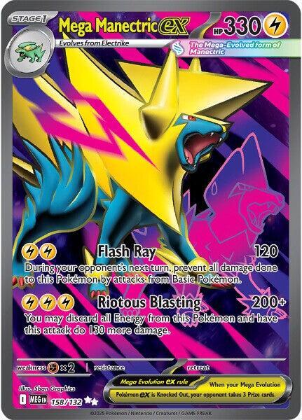 Pokemon Mega Evolution Mega Manectric ex 158/132 Ultra Rare Holofoil Card