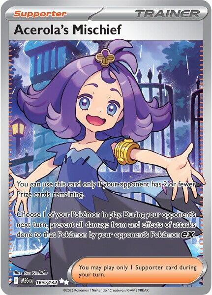 Pokemon Mega Evolution Acerola's Mischief 165/132 Ultra Rare Holofoil Card