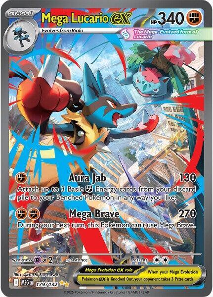 Pokemon Mega Evolution Mega Lucario ex 179/132 Special Illustration Rare Holofoil Card