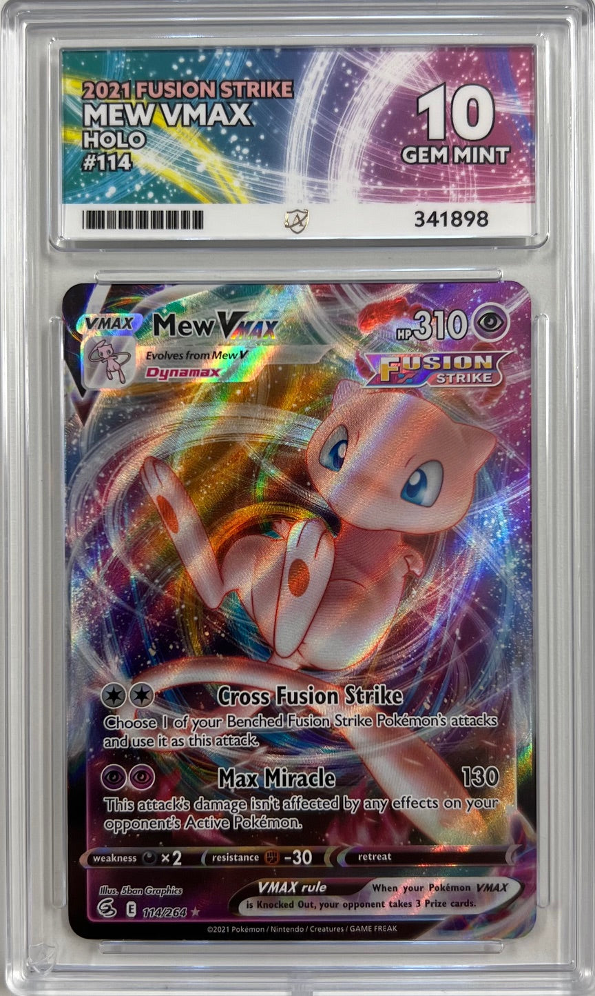 Pokemon TCG Ace Graded Mew VMAX - Fusion Strike - 114/264 - Holo - 10 GEM MINT (341898)