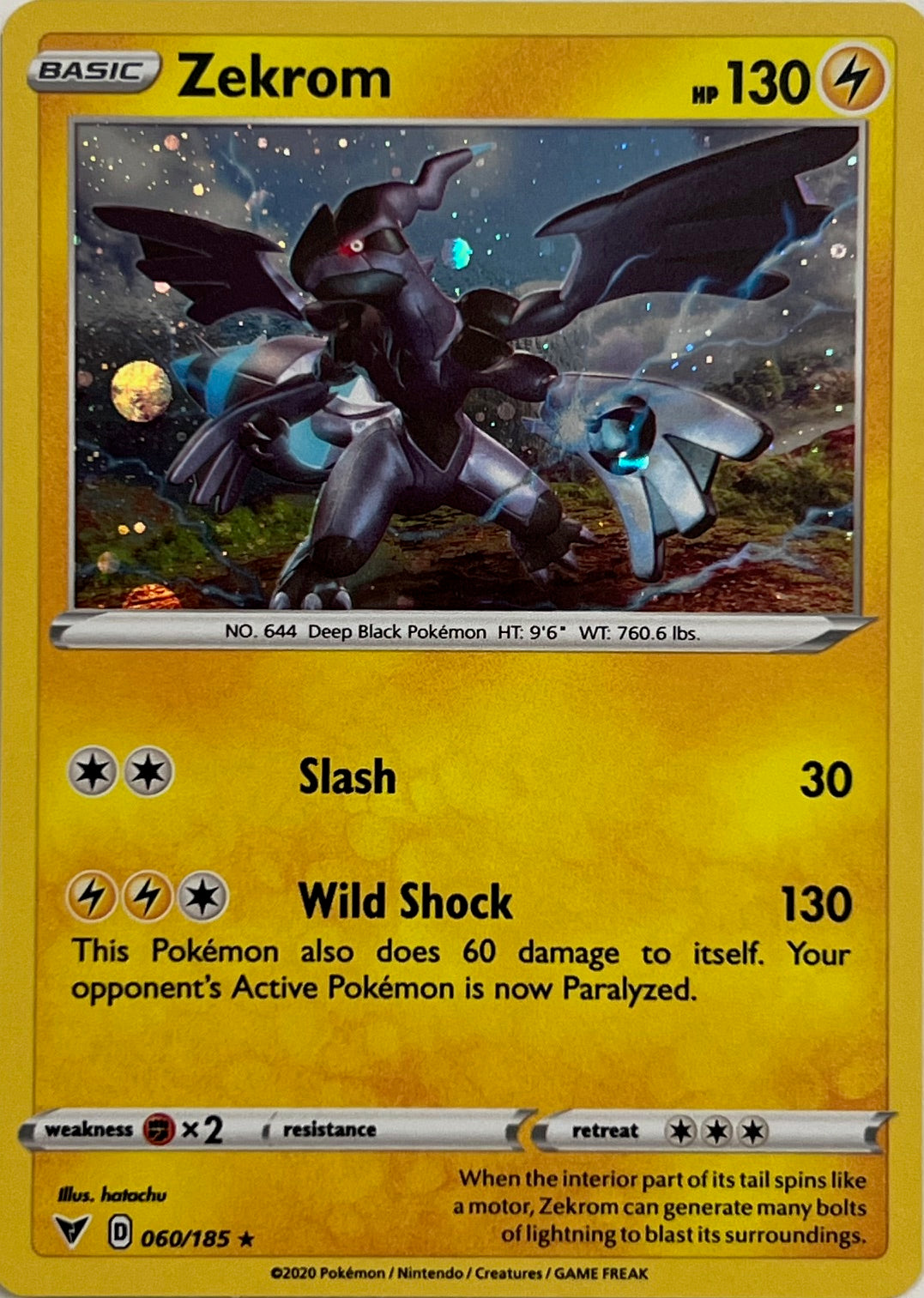 Pokemon Sword & Shield Promo Zekrom 060/185 Cosmos Holo Card