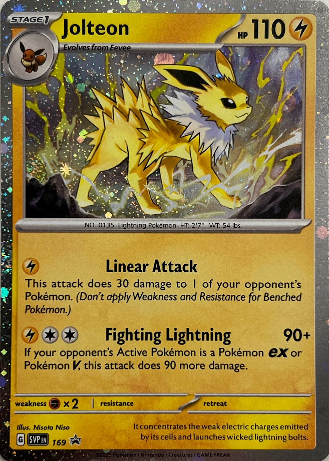 Pokemon Scarlet & Violet Promo Jolteon 169 Cosmo Holo Card