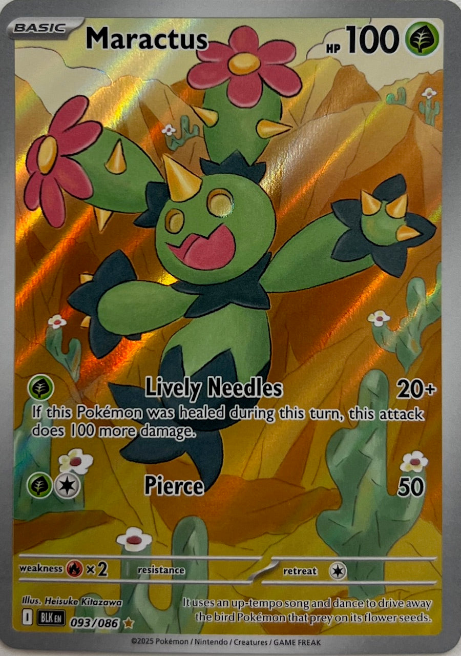 Pokemon Black Bolt Maractus 093/086 Illustration Rare Holofoil Card