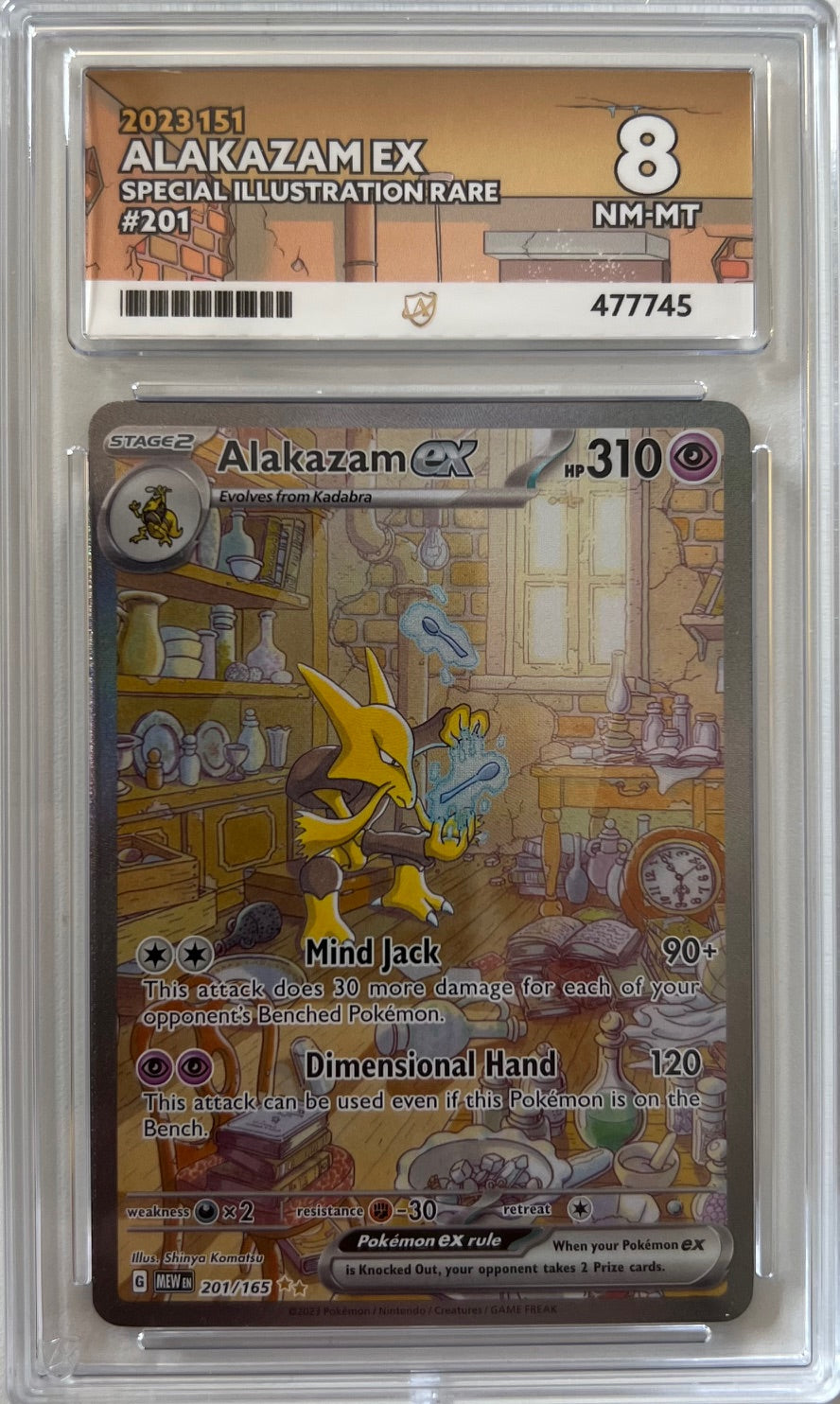 Pokemon Graded Card - Alakazam ex 201/165 - Ace NM-MT 8 (477745)