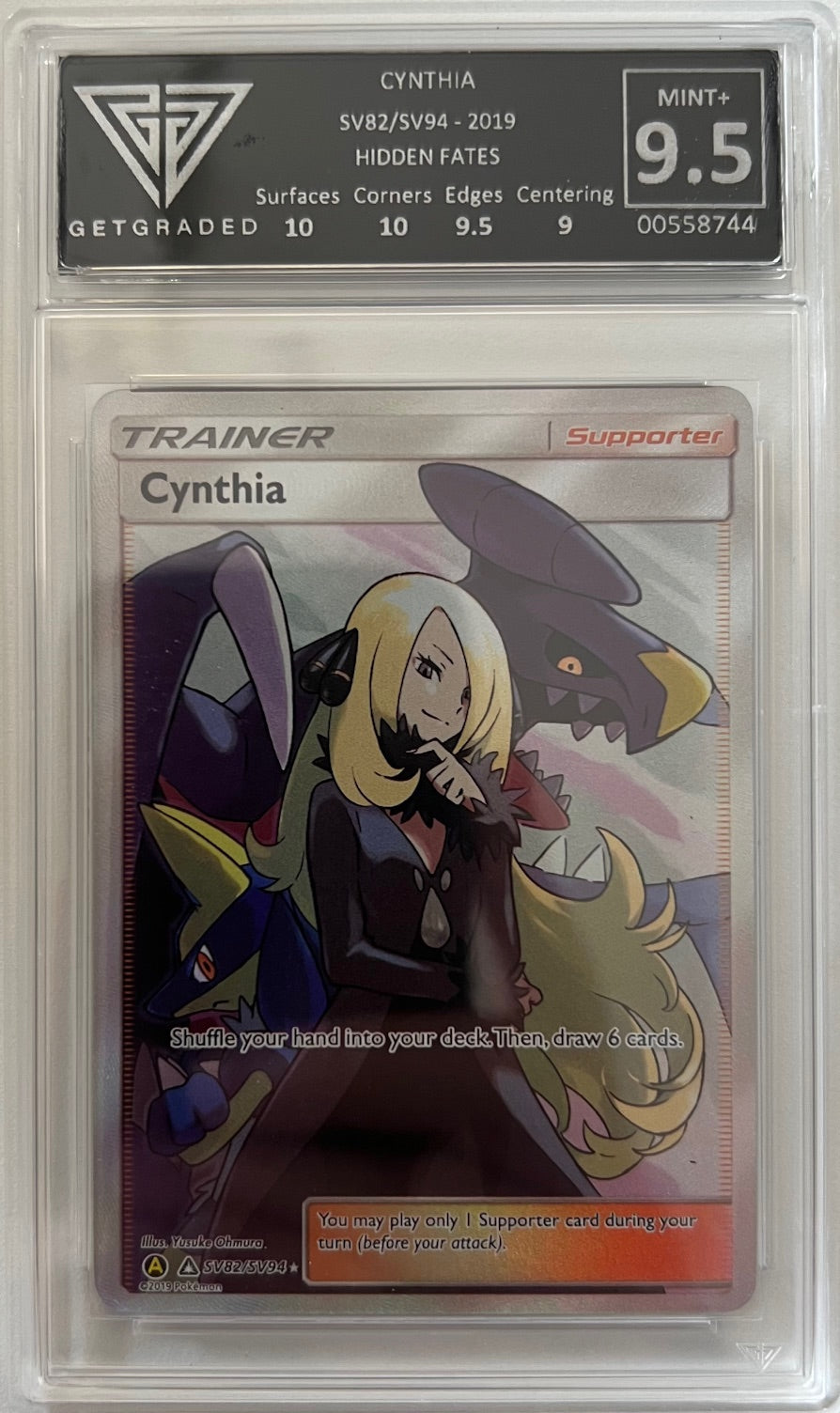 Pokemon Graded Card - Cynthia SV82/SV94 - Get Graded Mint+ 9.5 (558744)