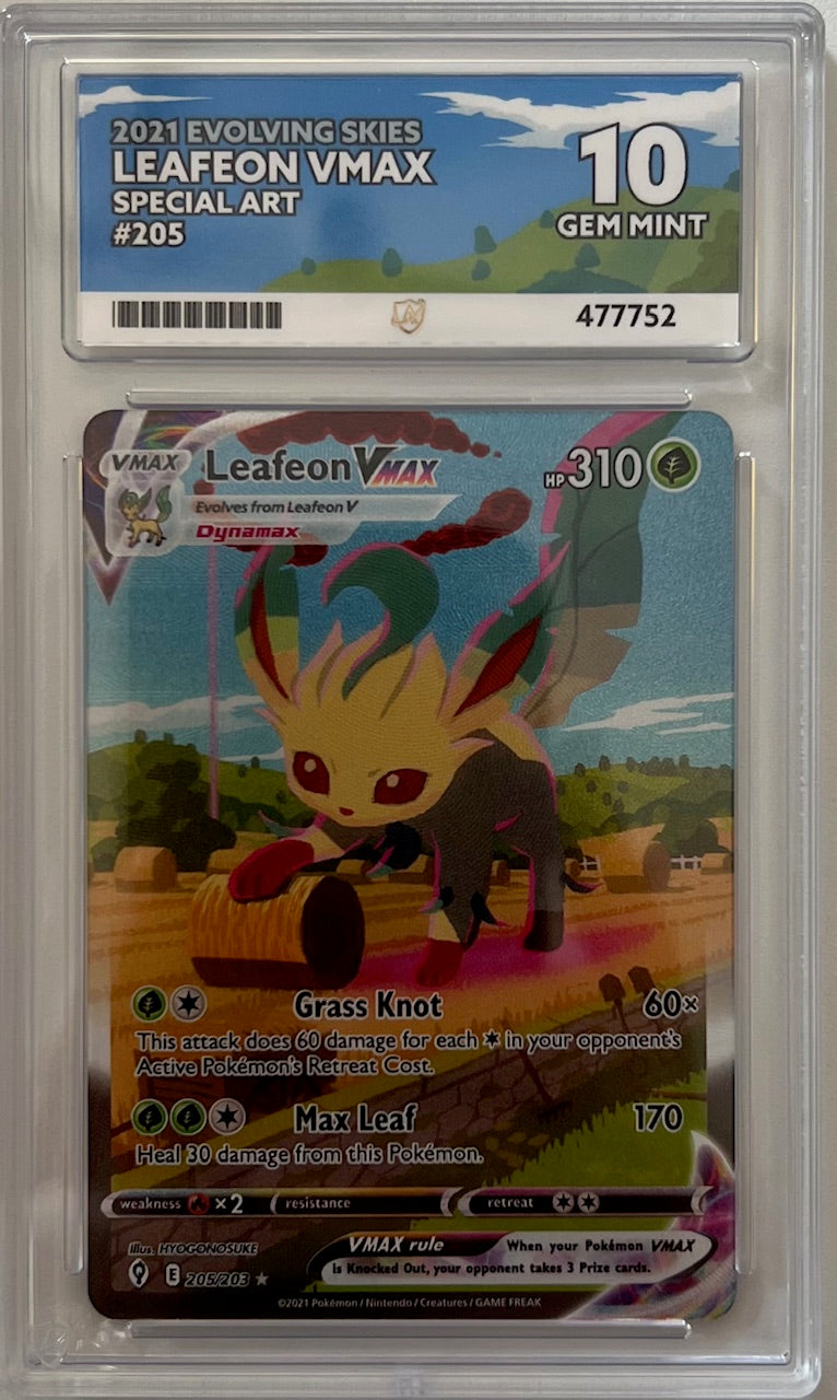 Pokemon Graded Card - Leafeon VMAX 205/203 - Ace Gem Mint 10 (477752)