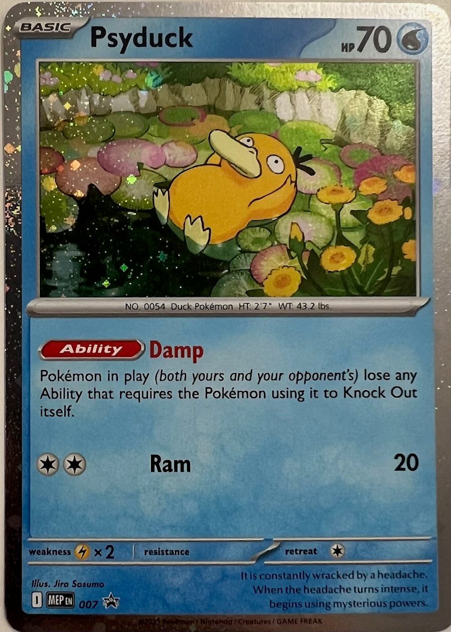 Pokemon Mega Evolution Promo Psyduck 007 Holo Card