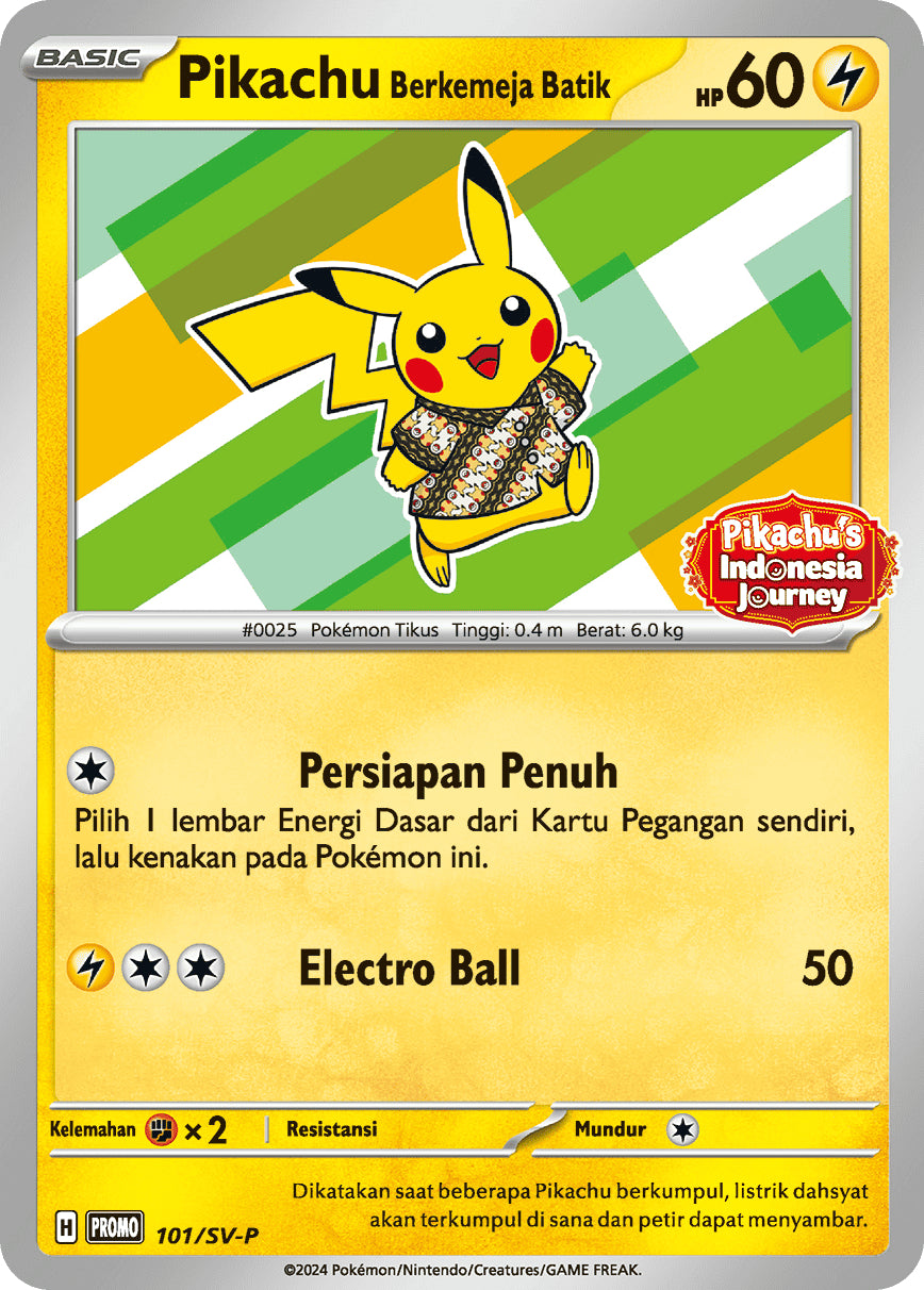 Pokemon TCG Pikachu Batik 101/SV-P Indonesia Journey Promo Card (SEALED)