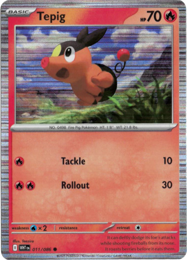 Pokemon Scarlet & Violet Promo Tepig 011/086 Poster Collection Holo Card