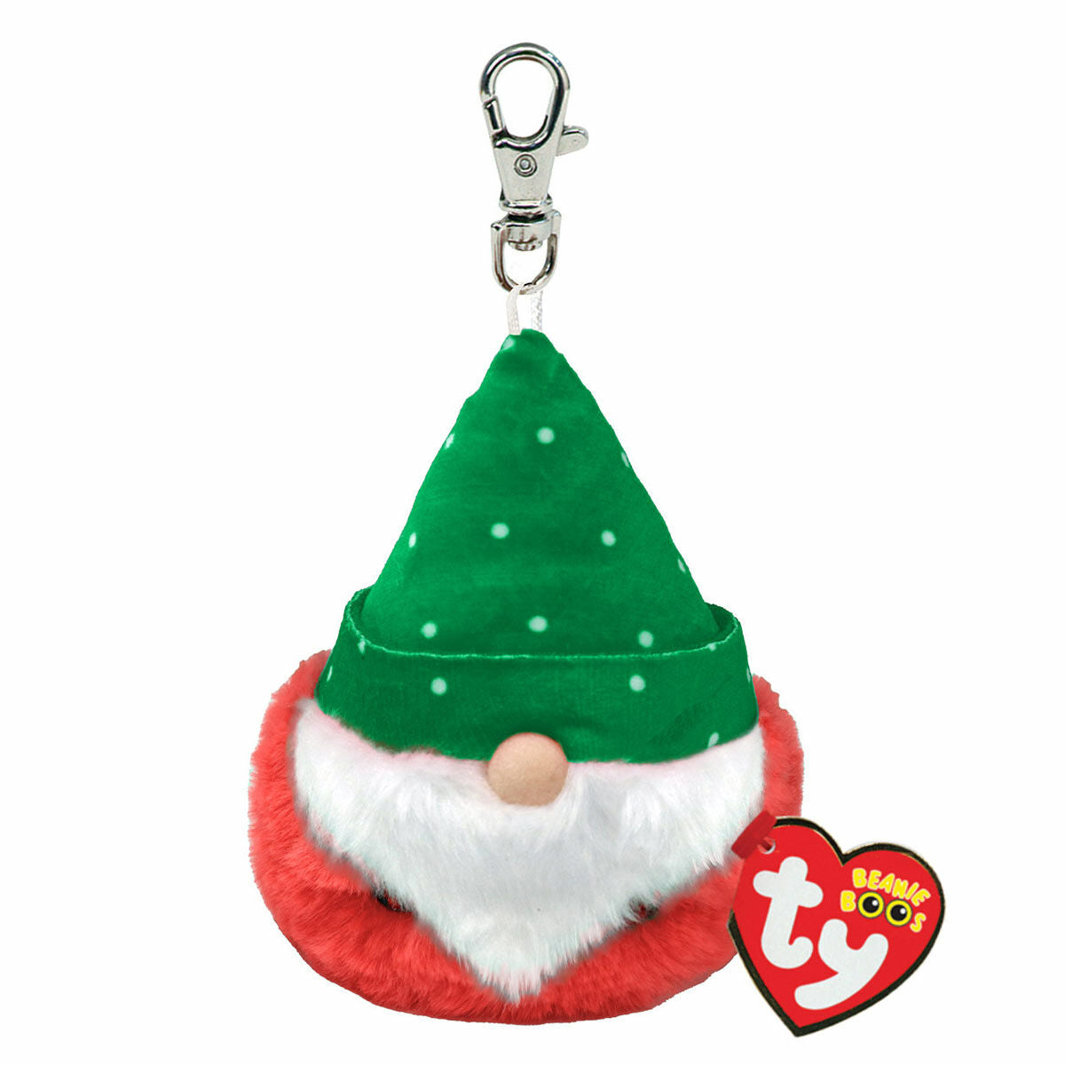 TY Beanie Boos Key Clip Christmas 2023 - Turvey Gnome - stylecreep.com