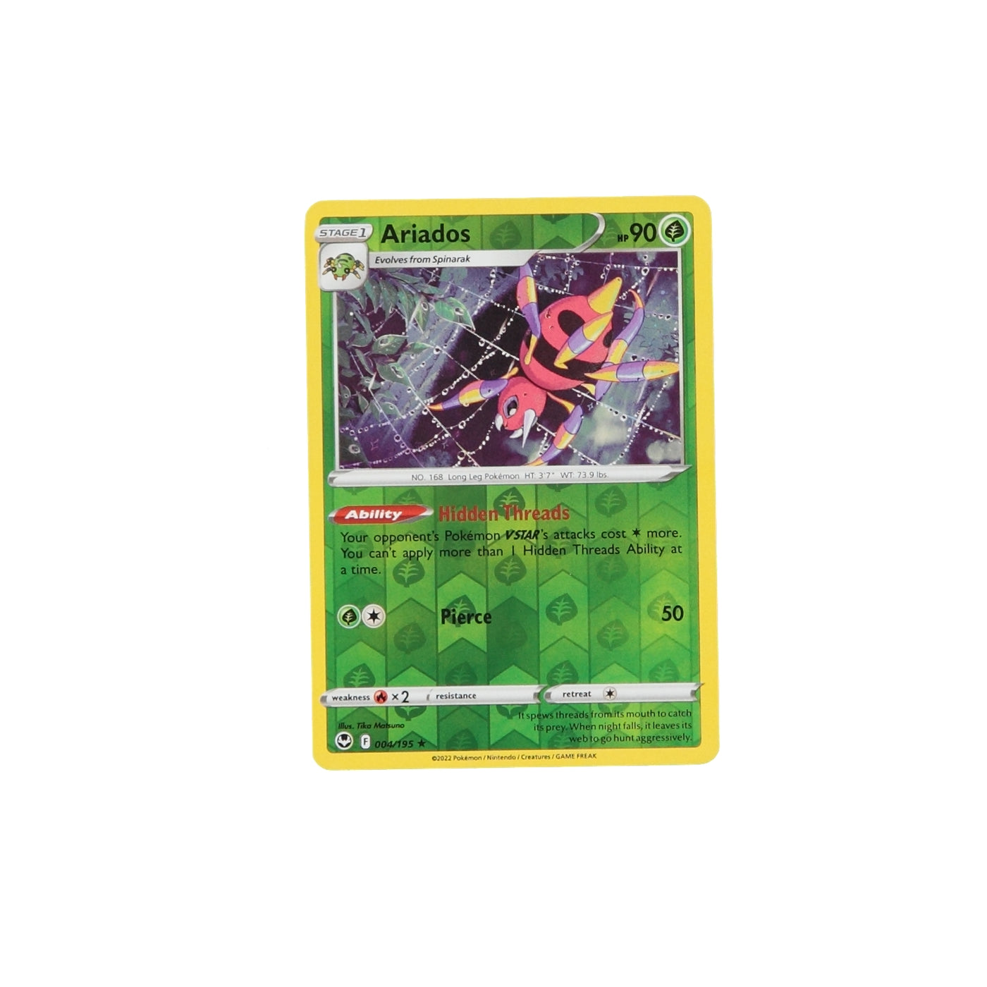 Pokemon TCG Silver Tempest 004/195 Ariados Rev Holo Card - stylecreep.com