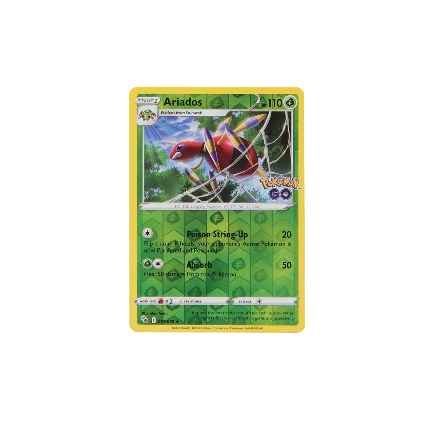 Pokemon TCG GO 007/078 Ariados Rev Holo Card - stylecreep.com