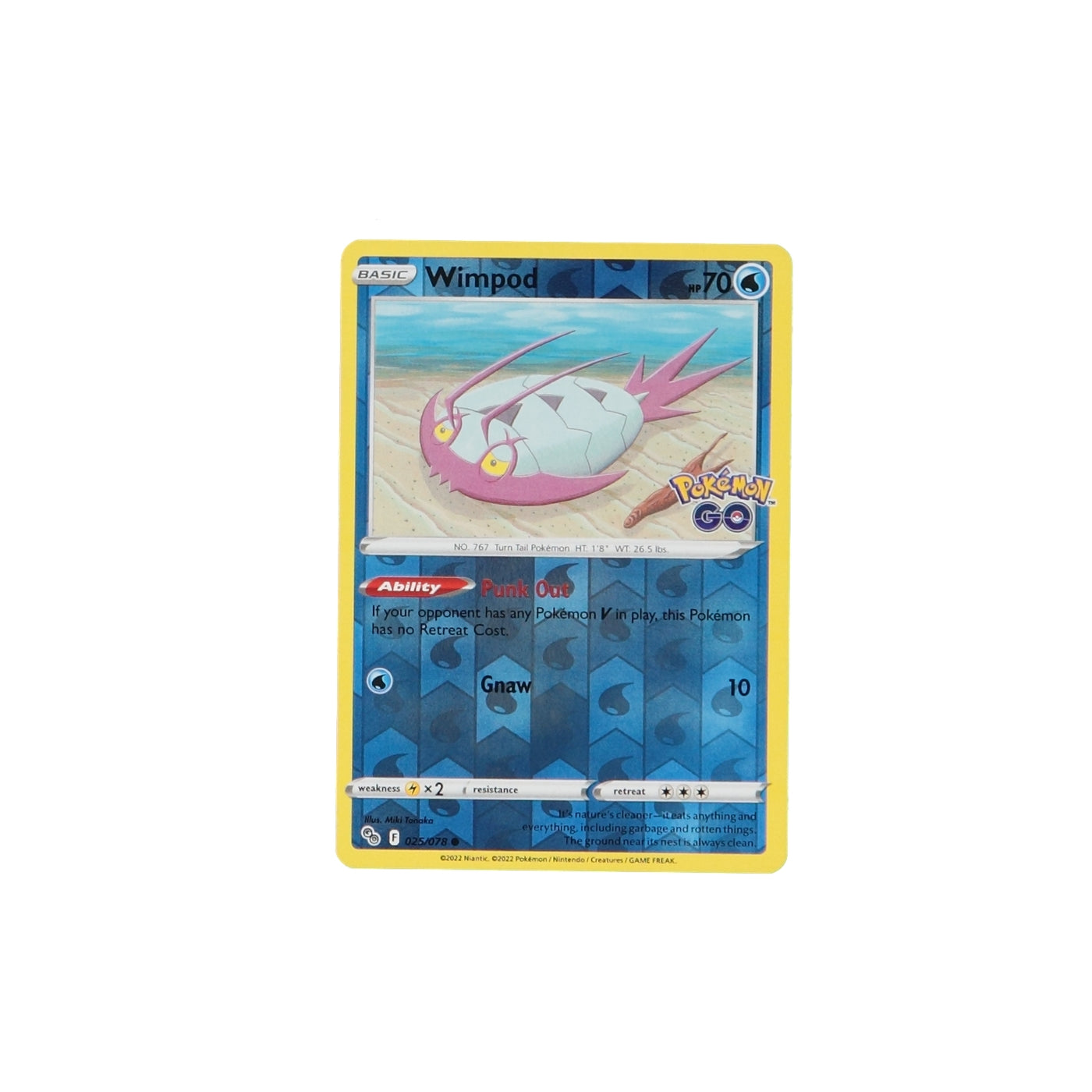 Pokemon TCG GO 025/078 Wimpod Rev Holo Card - stylecreep.com
