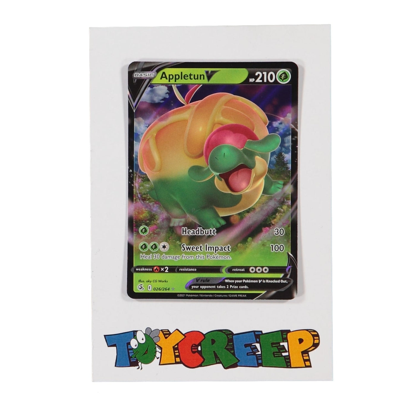 Pokemon TCG Fusion Strike 026/264 Appletun V Card - stylecreep.com