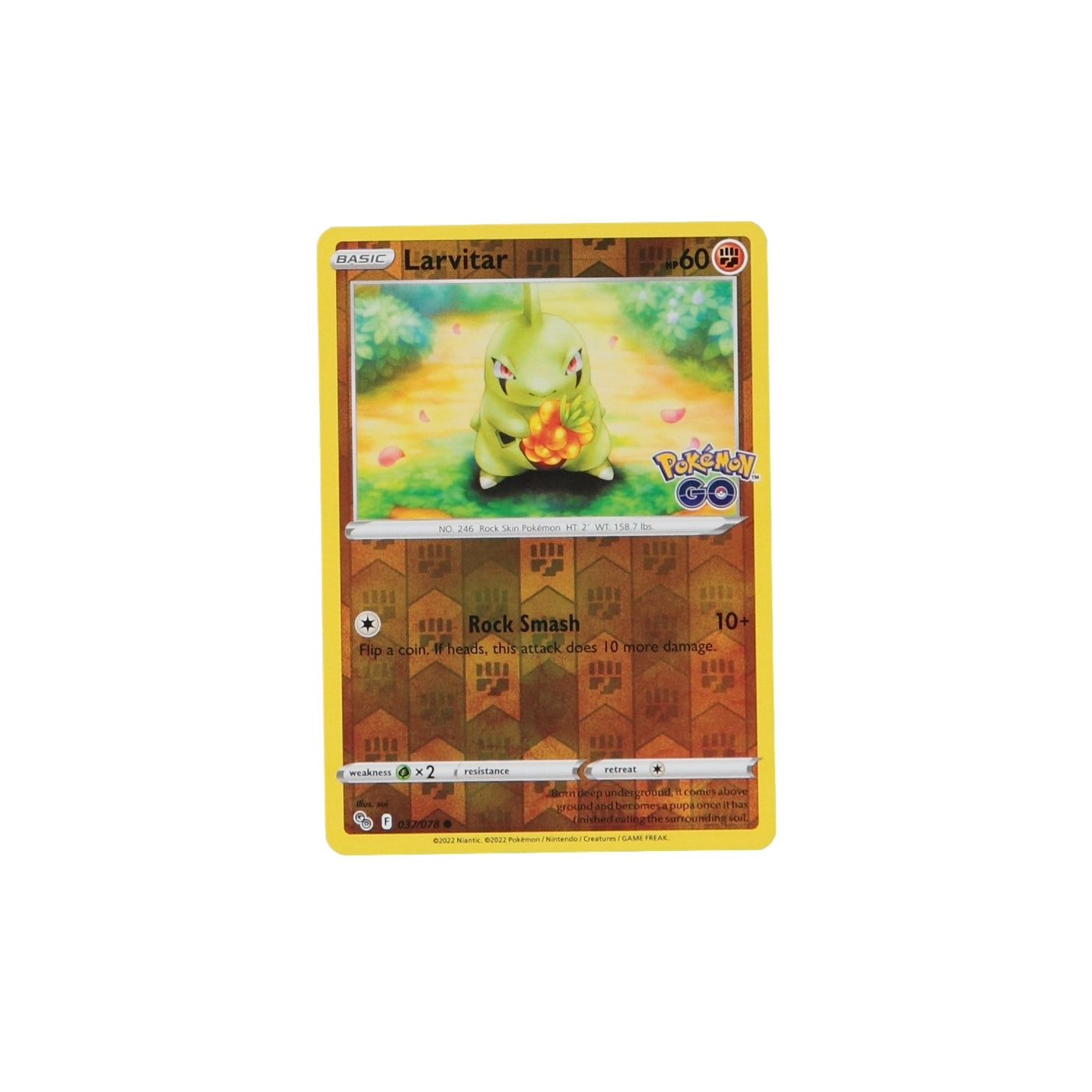 Pokemon TCG GO 037/078 Larvitar Rev Holo Card - stylecreep.com