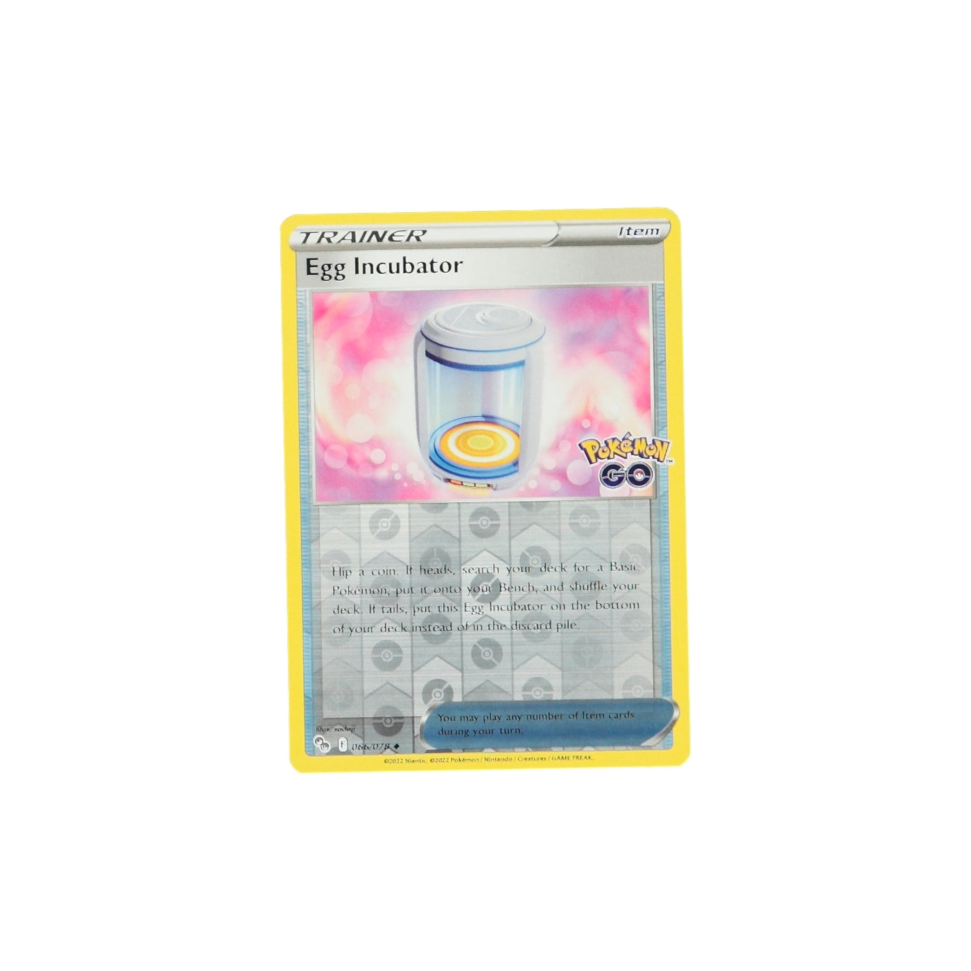 Pokemon TCG GO 066/078 Egg Incubator Rev Holo Card - stylecreep.com