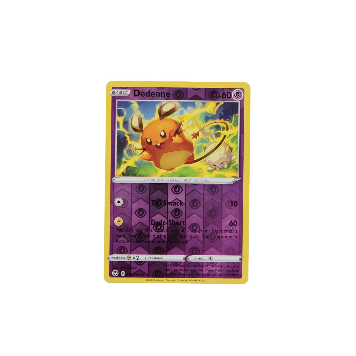 Pokemon TCG Silver Tempest 085/195 Dedenne Rev Holo Card - stylecreep.com