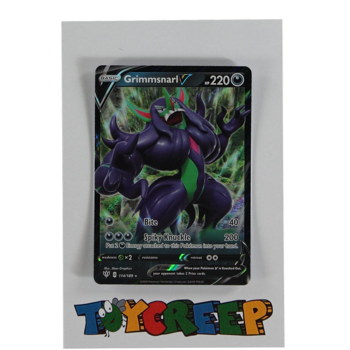 Pokemon TCG Darkness Ablaze 114/189 Grimmsnarl V Card - stylecreep.com