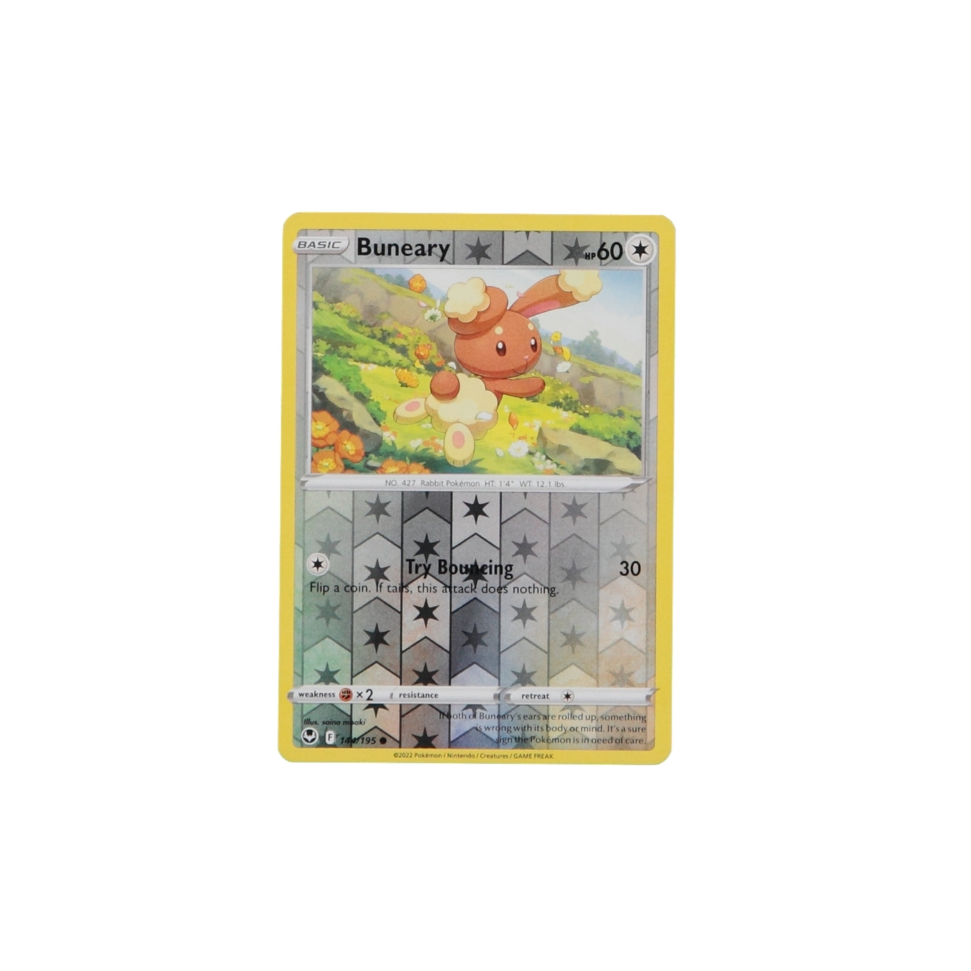Pokemon TCG Silver Tempest 144/195 Buneary Rev Holo Card - stylecreep.com
