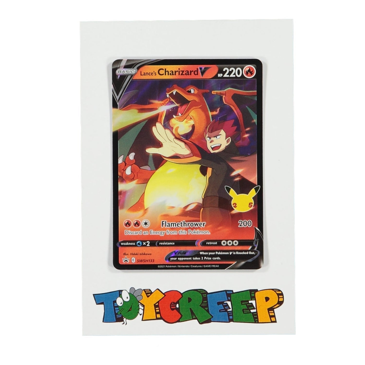 Pokemon TCG SWSH133 Lance's Charizard V Black Star Promo Card - stylecreep.com