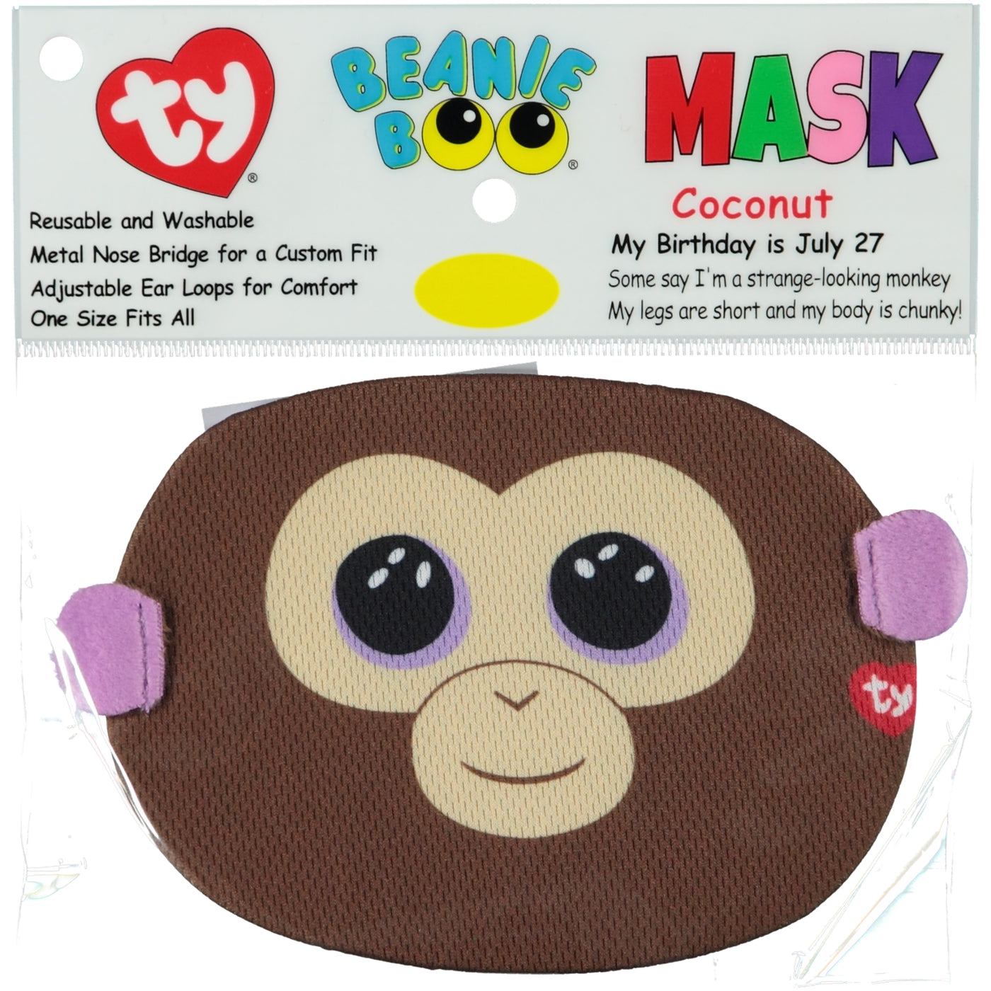 TY Beanie Boos Face Mask Coconut Monkey - stylecreep.com