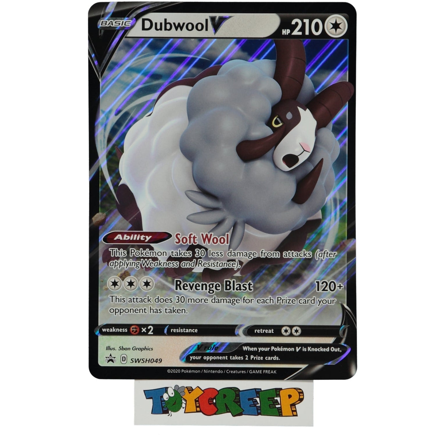 Pokemon TCG JUMBO SWSH049 Dubwool V Card - stylecreep.com