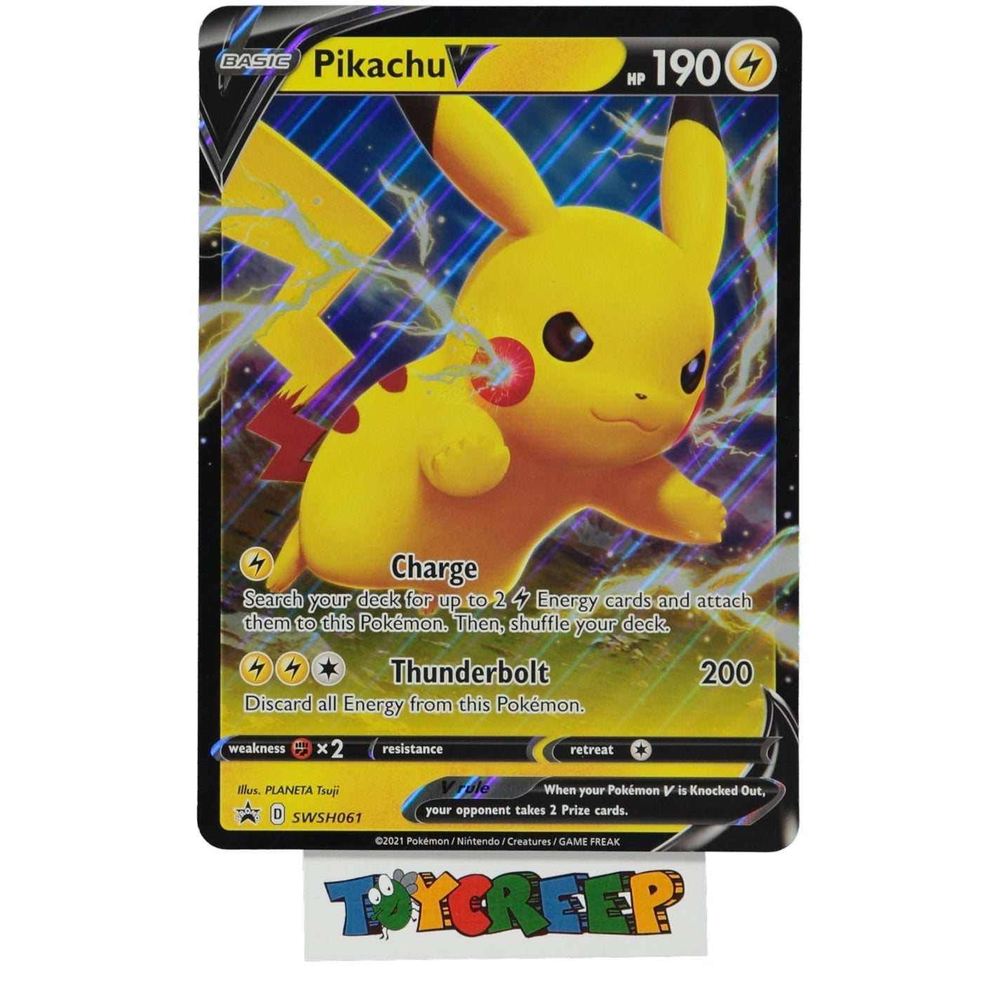 Pokemon TCG JUMBO SWSH061 Pikachu V Card - stylecreep.com